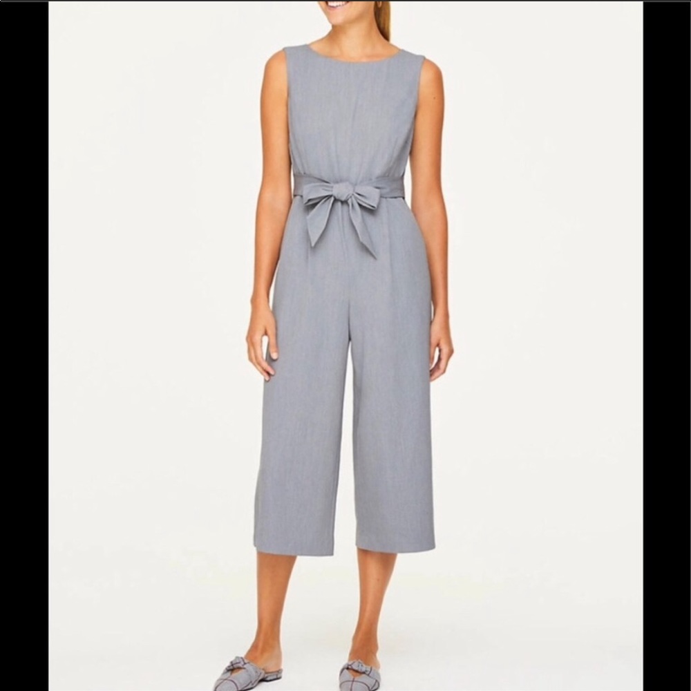 NWT Loft Boatneck Heather Grey Jumpsuit